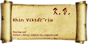 Khin Viktória névjegykártya